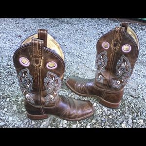 Womens Double H Square Toe Boots